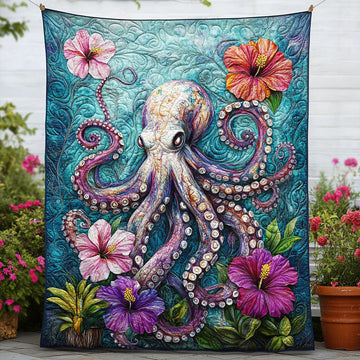 Floating Inkform Quilted Blanket Xmas Holiday Octopus Gifts For Men - Marykun