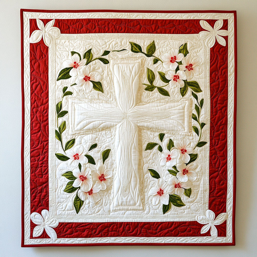 Floral Blessing Quilted Blanket Bed Room Decor Family Gift Ideas For Christmas - Marykun