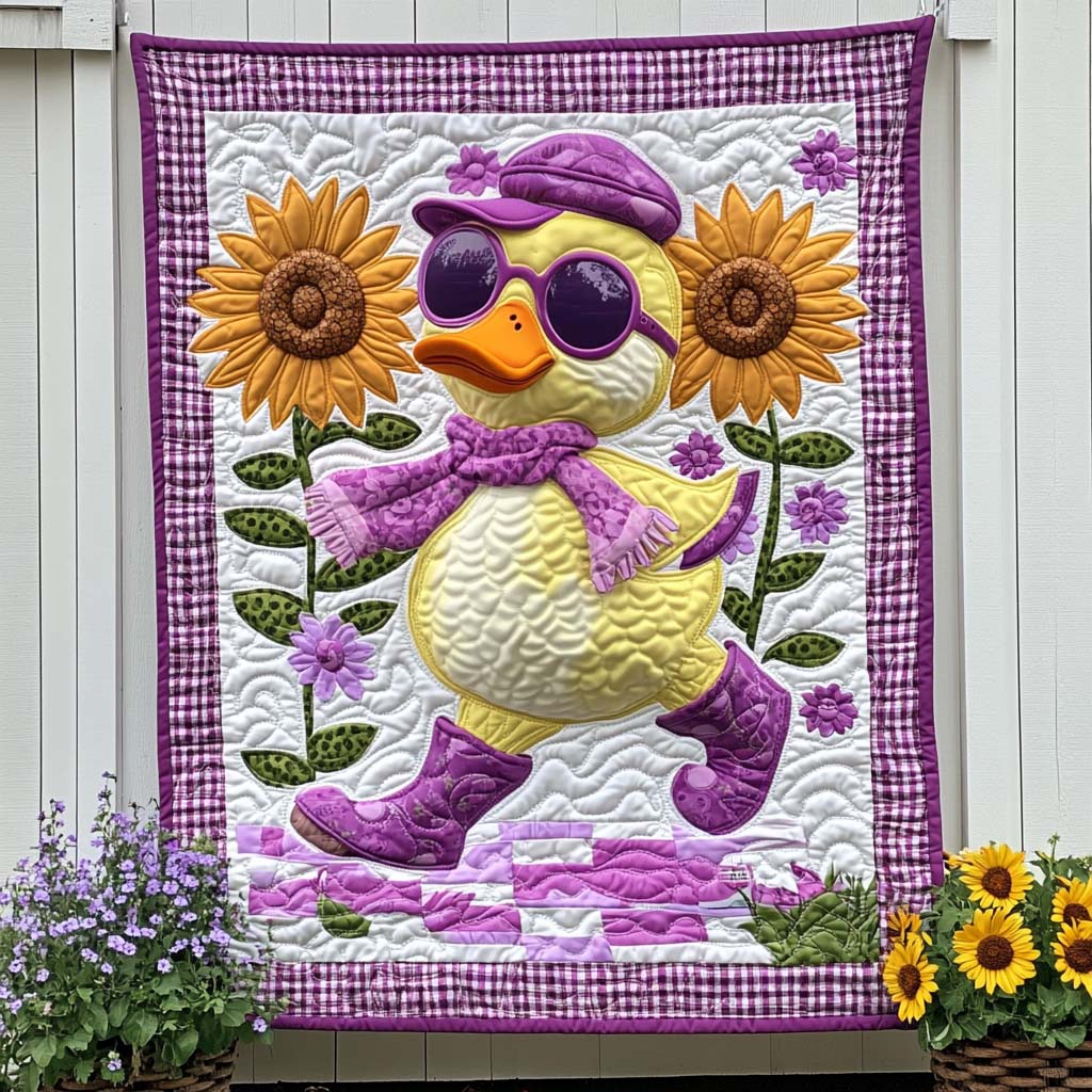 Floral Duck Walk Quilted Blanket Christmas Holiday Christmas Gifts For Duck Hunters - Marykun