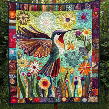 Floral Flurry Quilted Blanket Bedroom Xmas Decor Awesome Hummingbird Gifts - Marykun
