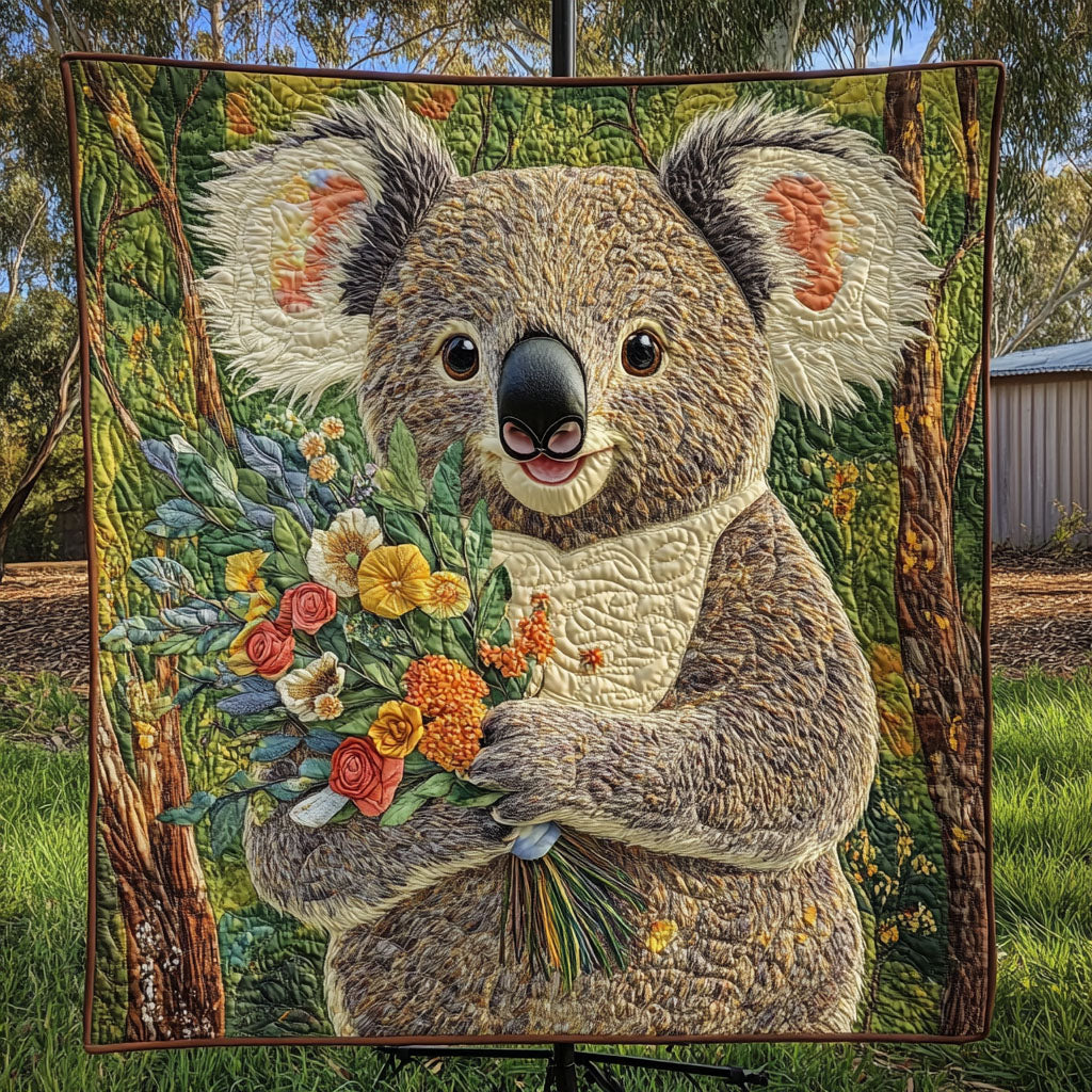 Floral Hug Quilted Blanket Sofa Couch Throw Blanket Best Gifts For Koala Lovers - Marykun