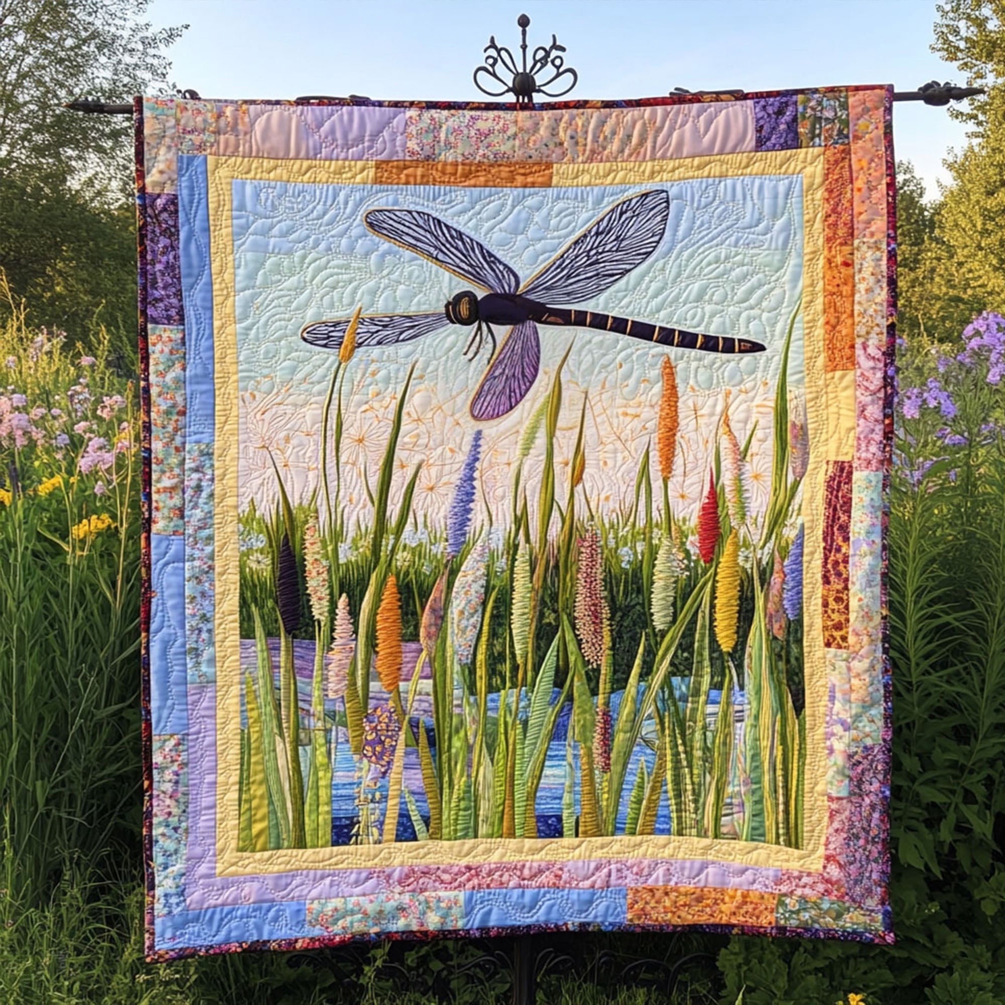 Flying Free Quilted Blanket Sofa Couch Throw Blanket Gifts For Dragonfly Lovers - Marykun