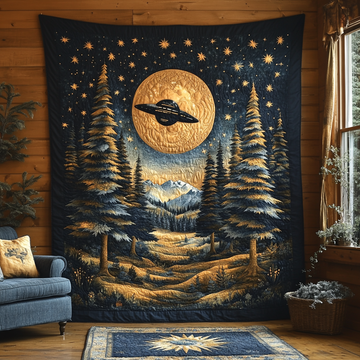 Forest Abduction Quilted Blanket Christmas Throw Blanket Cool Gifts For Nature Lovers - Marykun