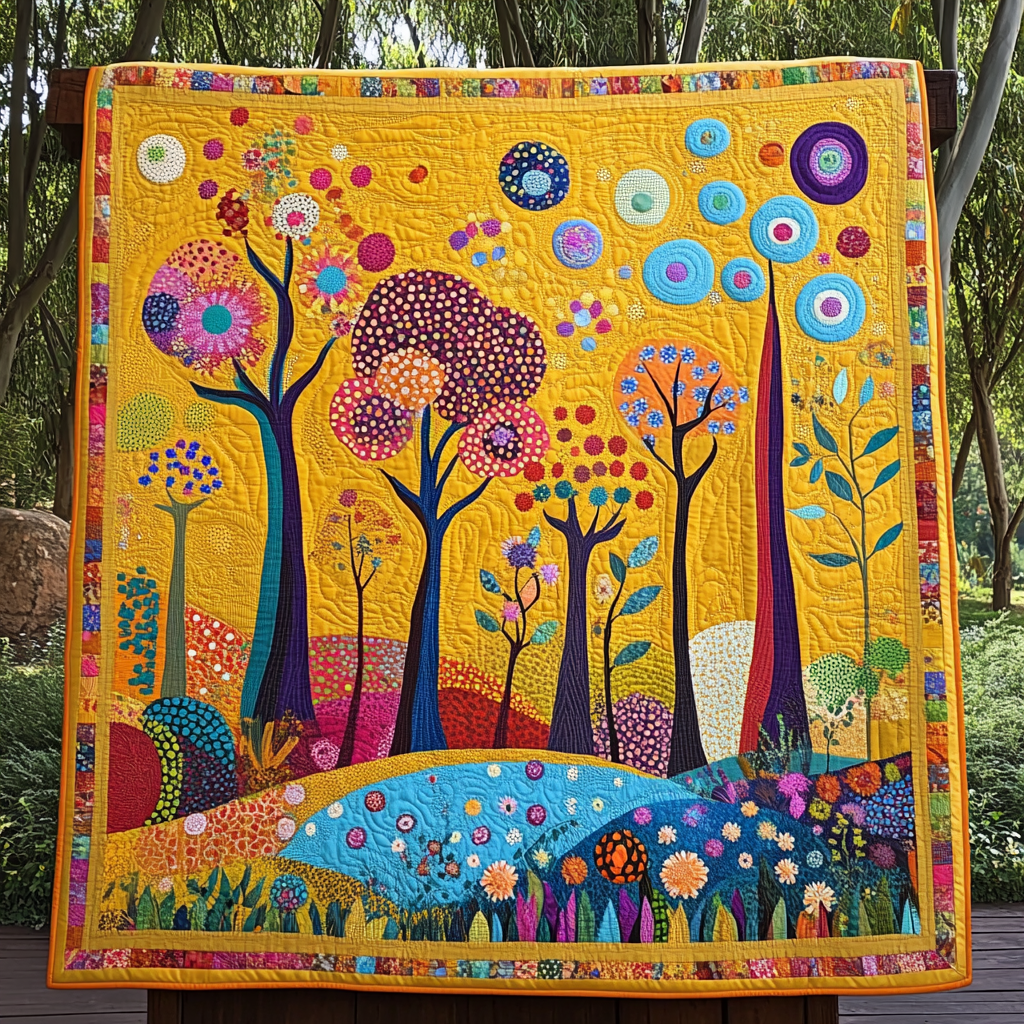 Forest Whimsy Quilted Blanket Cute Throw Blanket Mexican Themed Presents - Marykun