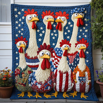 Freedom Rooster Crew Quilted Blanket Best Couch Throw Blanket Patriotic Christmas Gifts - Marykun