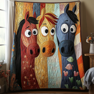 Funny Horse Design Quilted Blanket Christmas Holiday Gifts For Teenage Horse Lovers - Marykun