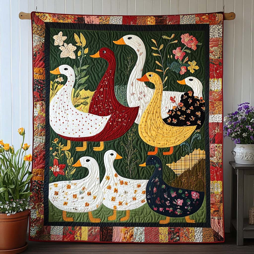 Garden Duck Whisper Quilted Blanket Bedroom Xmas Decor Unique Duck Gifts - Marykun