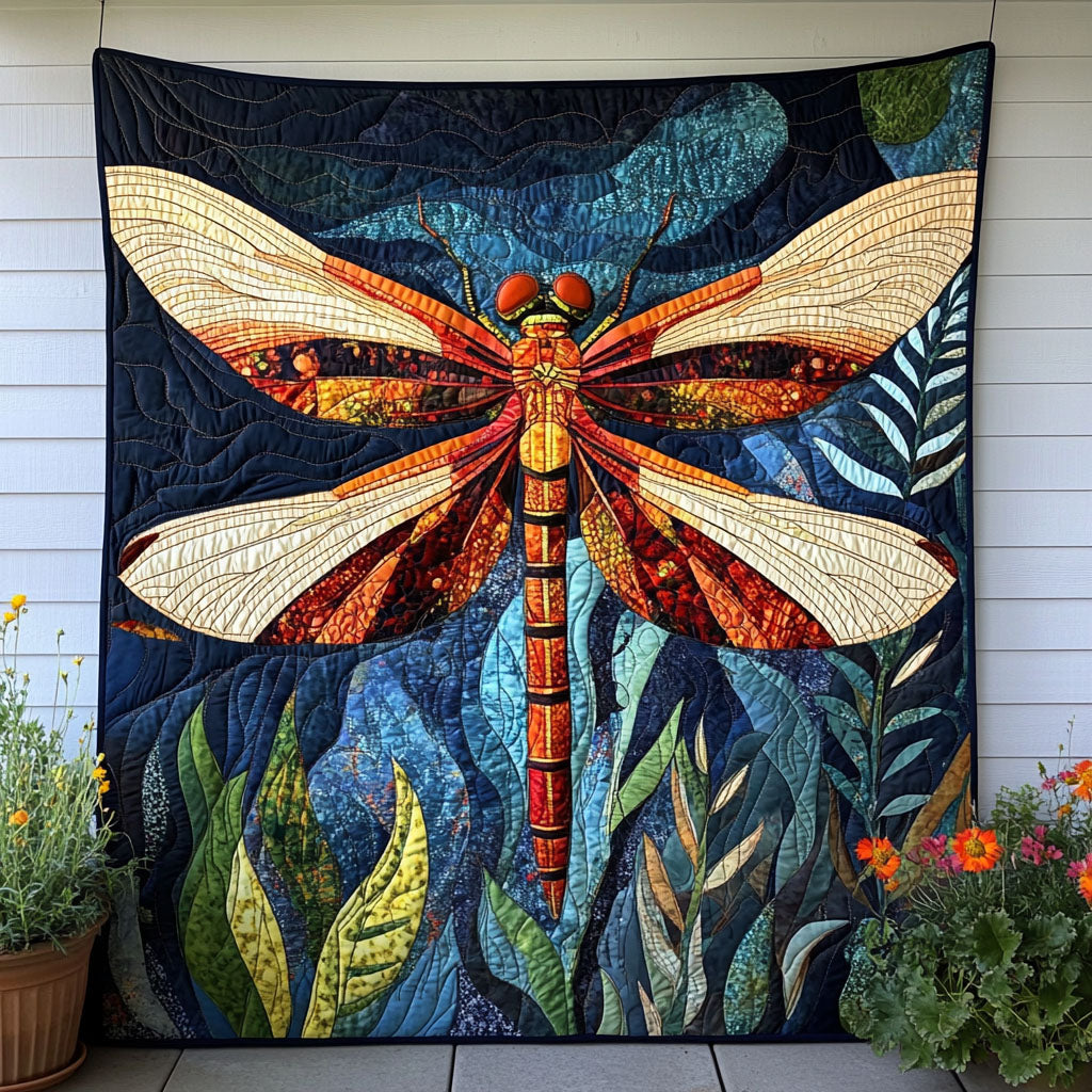 Garden Glide Quilted Blanket Christmas Bedroom Decor Dragonfly Christmas Gifts - Marykun