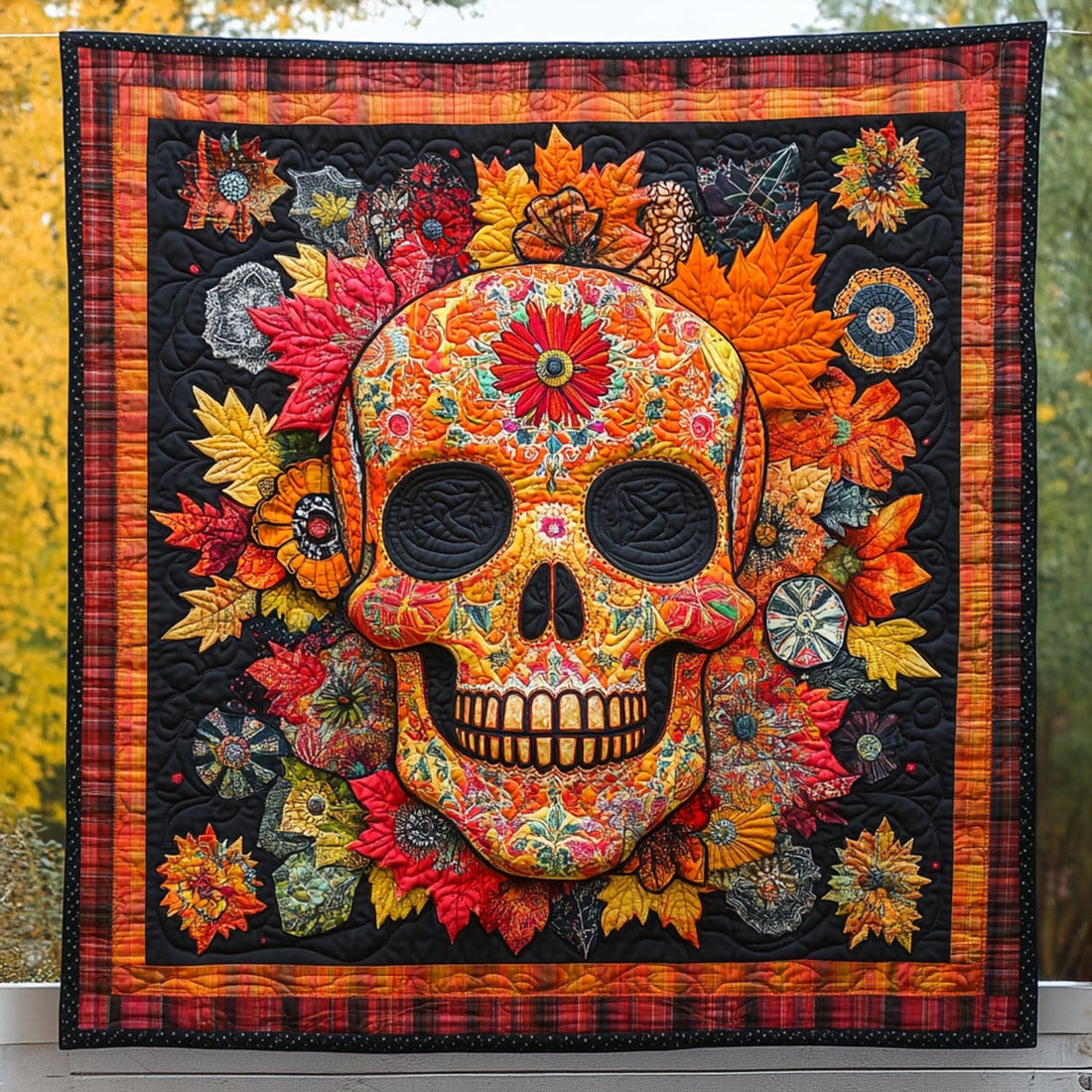Garden of Skulls Quilted Blanket Christmas Bedroom Decor Skull Birthday Gifts - Marykun