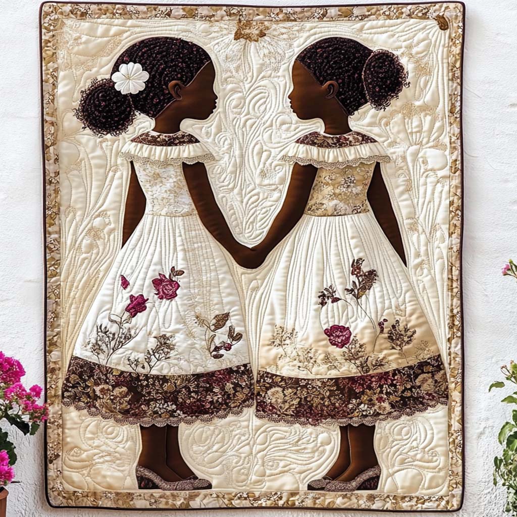 Garden Sisters Quilted Blanket Cool Throw Blanket Unicorn Theme Gifts - Marykun
