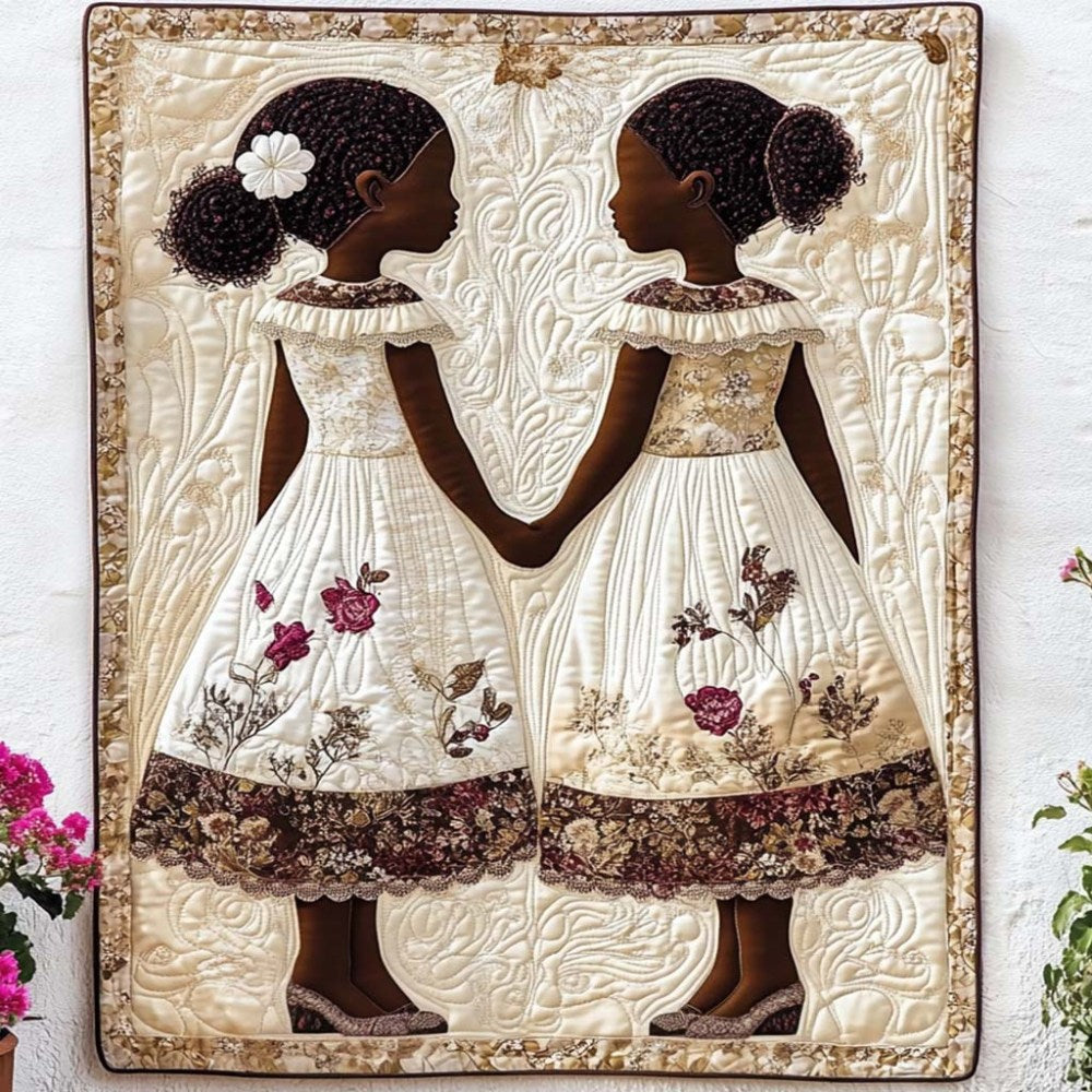 Garden Sisters Quilted Blanket Cool Throw Blanket Unicorn Theme Gifts - Marykun