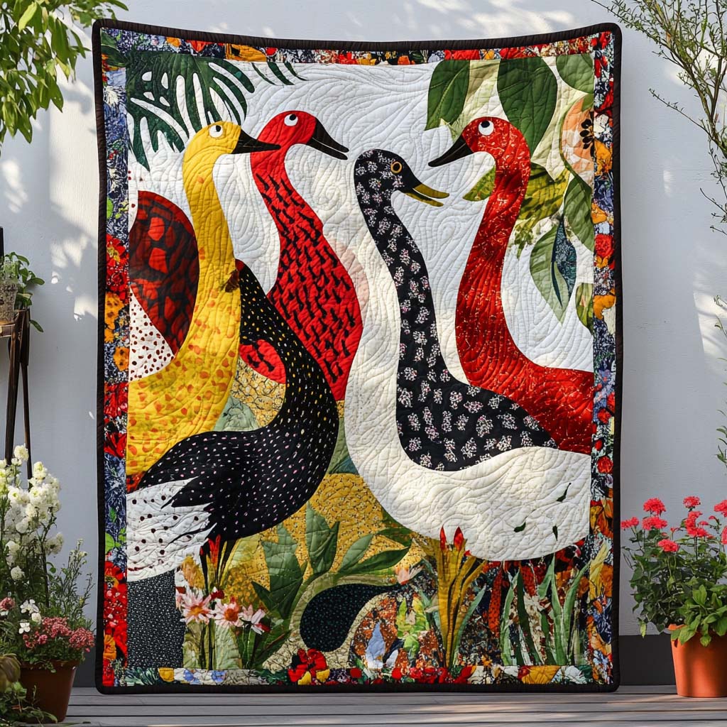 Gentle Duck Breeze Quilted Blanket Winter Decor Blanket Duck Christmas Gifts - Marykun