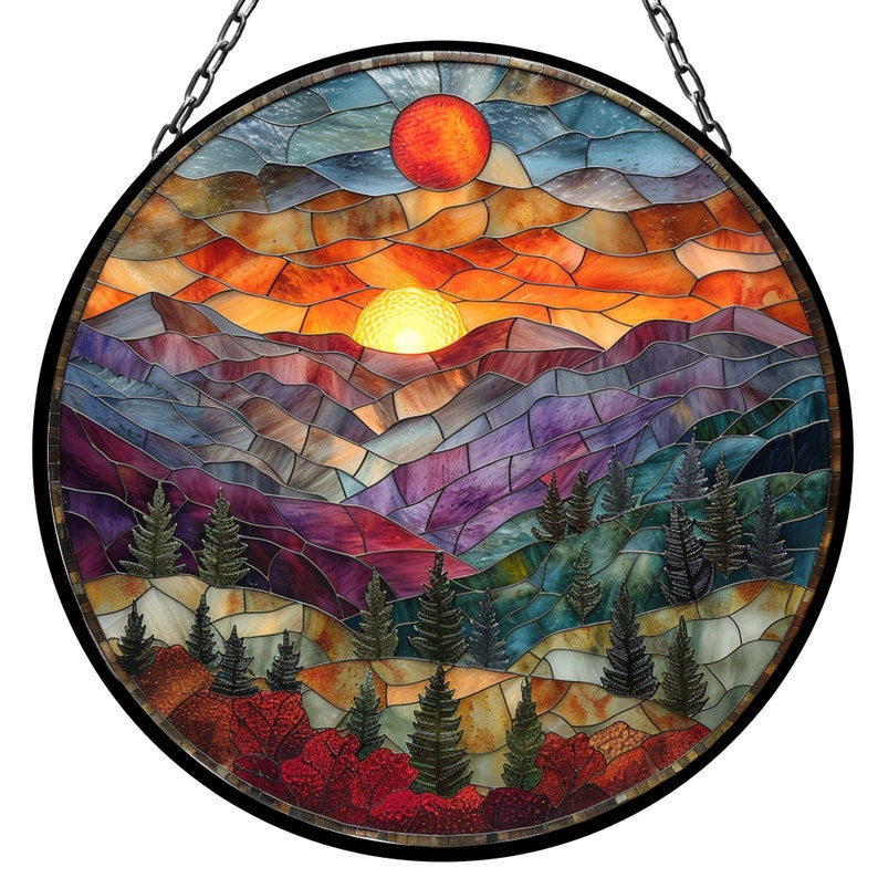 Mountain Range Suncatcher for Window Decor Gift for Mothers Day Birthday Gift for Her Mom Mother Grandmother Daughter Son