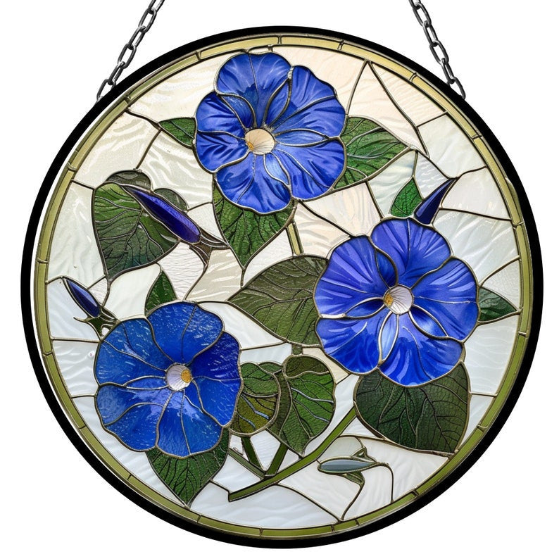 Morning Glory September Artful Birth Month Suncatcher for Mothers Day Birthday Gift for Her Mom Wife Mother Grandmother