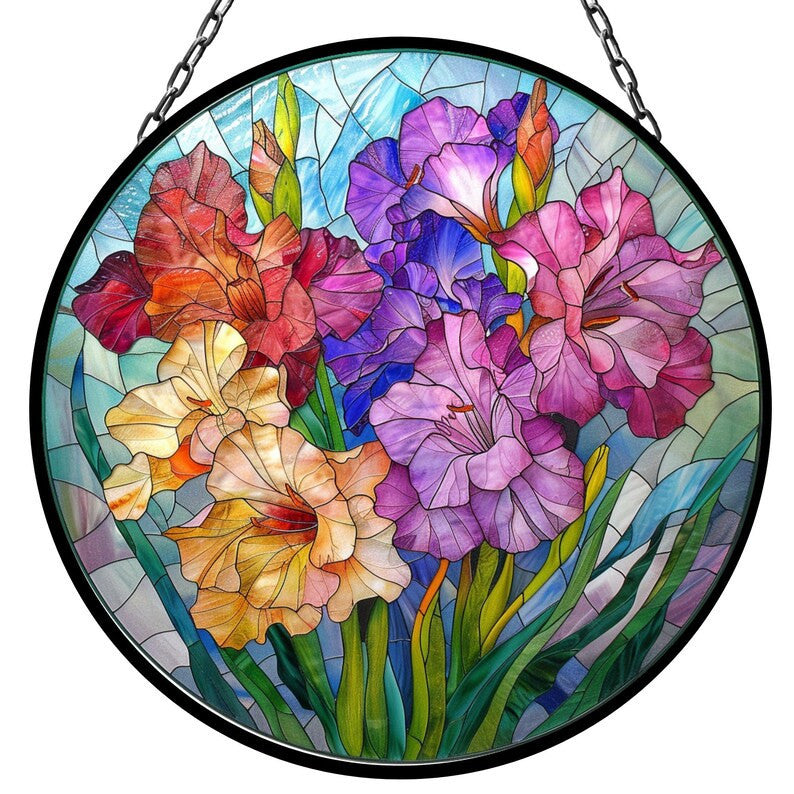 Gladiolus August Beautiful Birth Month Suncatcher for Mothers Day Birthday Gift for Her Mom Wife Mother Grandmother