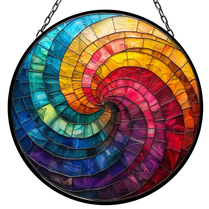 Concentric Circles Suncatcher for Window Decor Gift for Mothers Day Birthday Gift for Her Mom Mother Grandmother Daughter Son