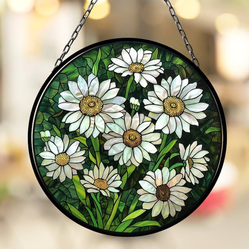 Daisy April Beautiful Birth Month Suncatcher for Mothers Day Birthday Gift for Her Mom Wife Mother Grandmother