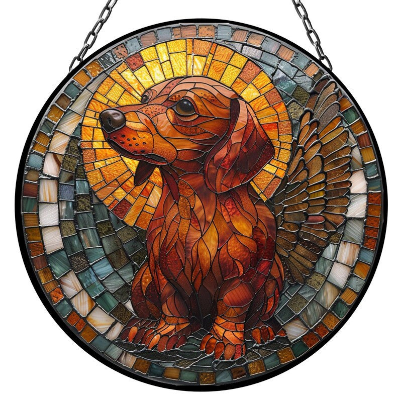 Dachshund Angel Suncatcher Window Decor Artful Gift for Mothers Day Birthday Gift for Her Mom Daughter Son Christmas