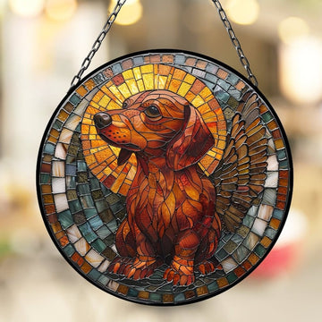 Dachshund Angel Suncatcher Window Decor Artful Gift for Mothers Day Birthday Gift for Her Mom Daughter Son Christmas