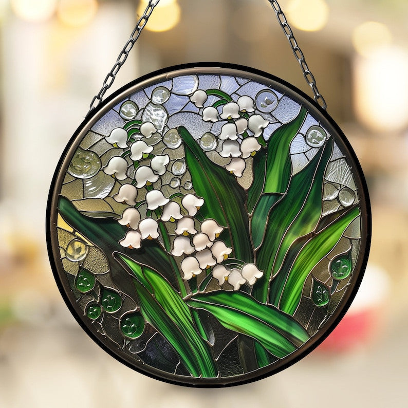 Lily of the Valley May Beautiful Birth Month Suncatcher for Mothers Day Birthday Gift for Her Mom Wife Mother Grandmother