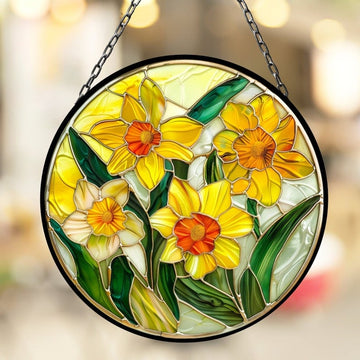 Daffodil March Vibrant Birth Month Suncatcher for Mothers Day Birthday Gift for Her Mom Wife Mother Grandmother