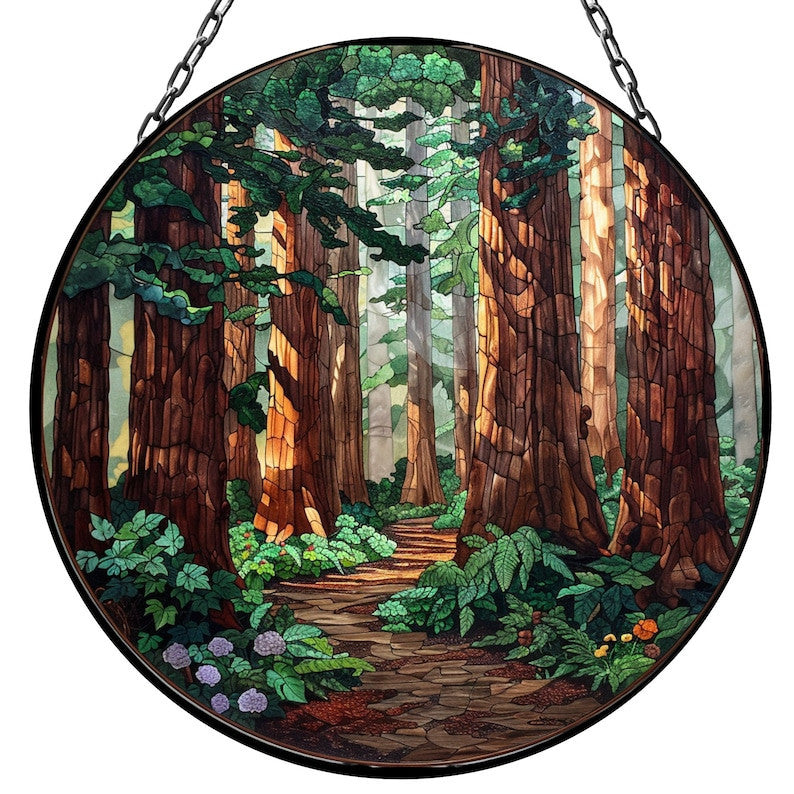 Redwood Forest Suncatcher for Window Decor Gift for Mothers Day Birthday Gift for Her Mom Mother Grandmother Daughter Son