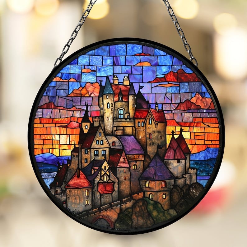 Scottish Castle Suncatcher for Window Decor Gift for Mothers Day Birthday Gift for Her Mom Mother Grandmother Daughter Son