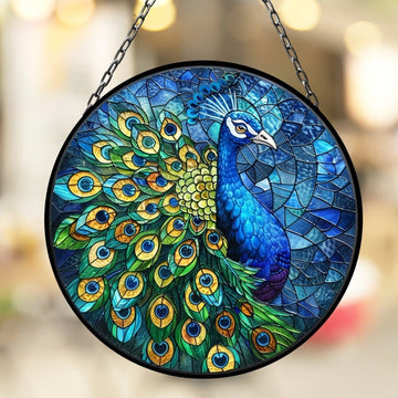 Peacock Suncatcher Window Decor Artful Gift for Mothers Day Birthday Gift for Her Mom Daughter Son Christmas