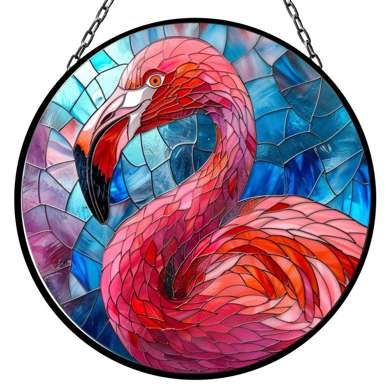 Pink Flamingo Suncatcher for Window Decor Gift for Mothers Day Birthday Gift for Her Mom Mother Grandmother Daughter Son