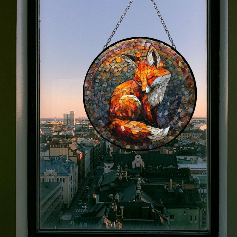 Fox Suncatcher Window Decor Artful Gift for Mothers Day Birthday Gift for Her Mom Daughter Son Christmas