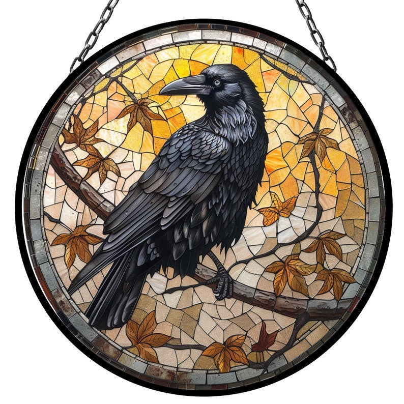 Raven Suncatcher for Window Decor Gift for Mothers Day Birthday Gift for Her Mom Mother Grandmother Daughter Son