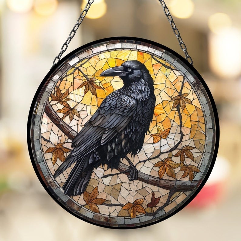 Raven Suncatcher for Window Decor Gift for Mothers Day Birthday Gift for Her Mom Mother Grandmother Daughter Son