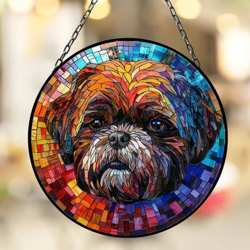 Shih Tzu Suncatcher for Window Decor Gift for Mothers Day Birthday Gift for Her Mom Mother Grandmother Daughter Son