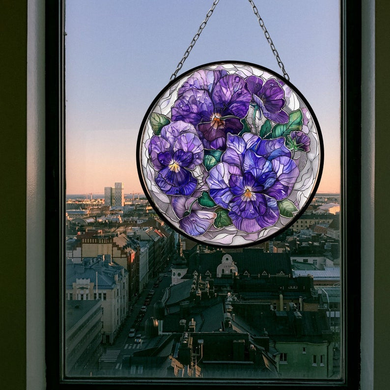 Violet February Artful Birth Month Suncatcher for Mothers Day Birthday Gift for Her Mom Wife Mother Grandmother