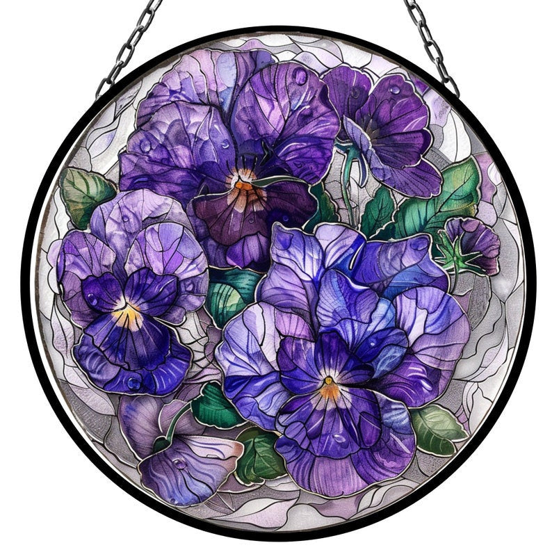 Violet February Artful Birth Month Suncatcher for Mothers Day Birthday Gift for Her Mom Wife Mother Grandmother