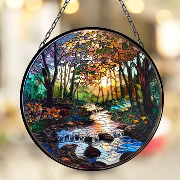 Stream in the Forest Suncatcher for Window Decor Gift for Mothers Day Birthday Gift for Her Mom Mother Grandmother Daughter Son