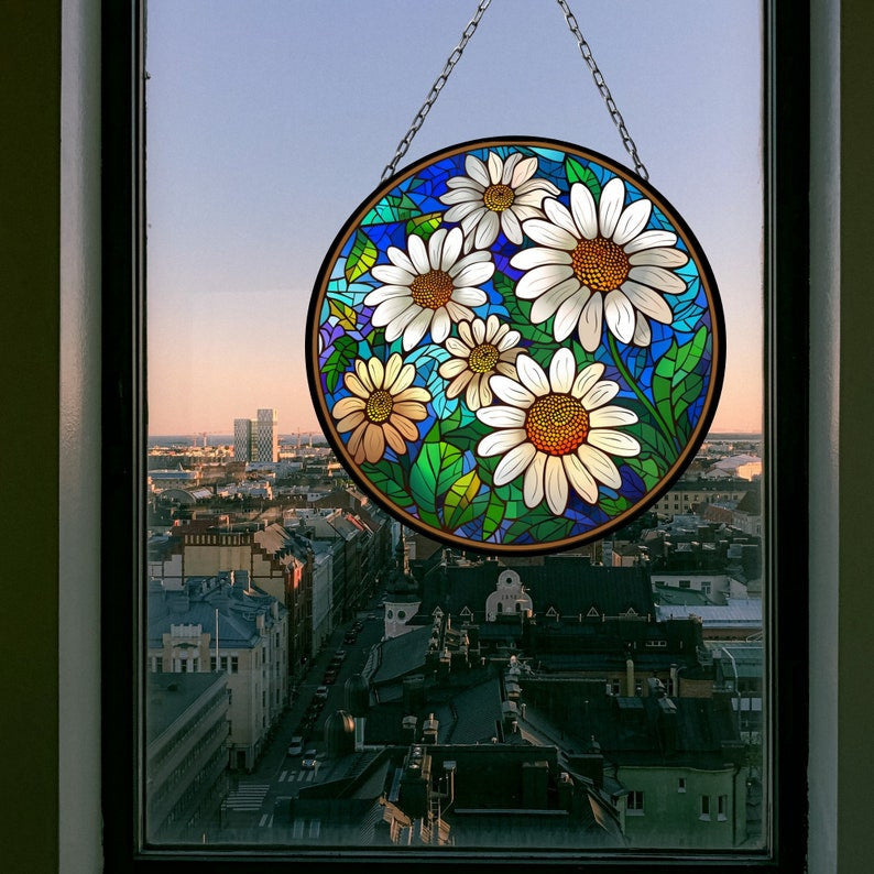 Daisy April Artful Birth Month Suncatcher for Mothers Day Birthday Gift for Her Mom Wife Mother Grandmother