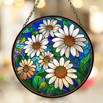 Daisy April Artful Birth Month Suncatcher for Mothers Day Birthday Gift for Her Mom Wife Mother Grandmother