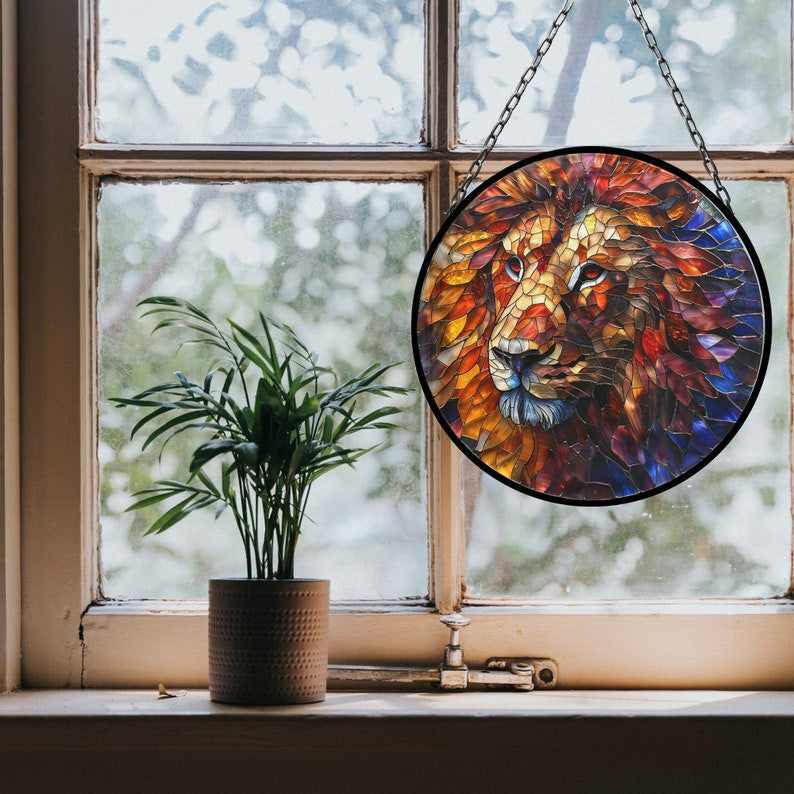 Lion Suncatcher for Window Decor Gift for Mothers Day Birthday Gift for Her Mom Mother Grandmother Daughter Son