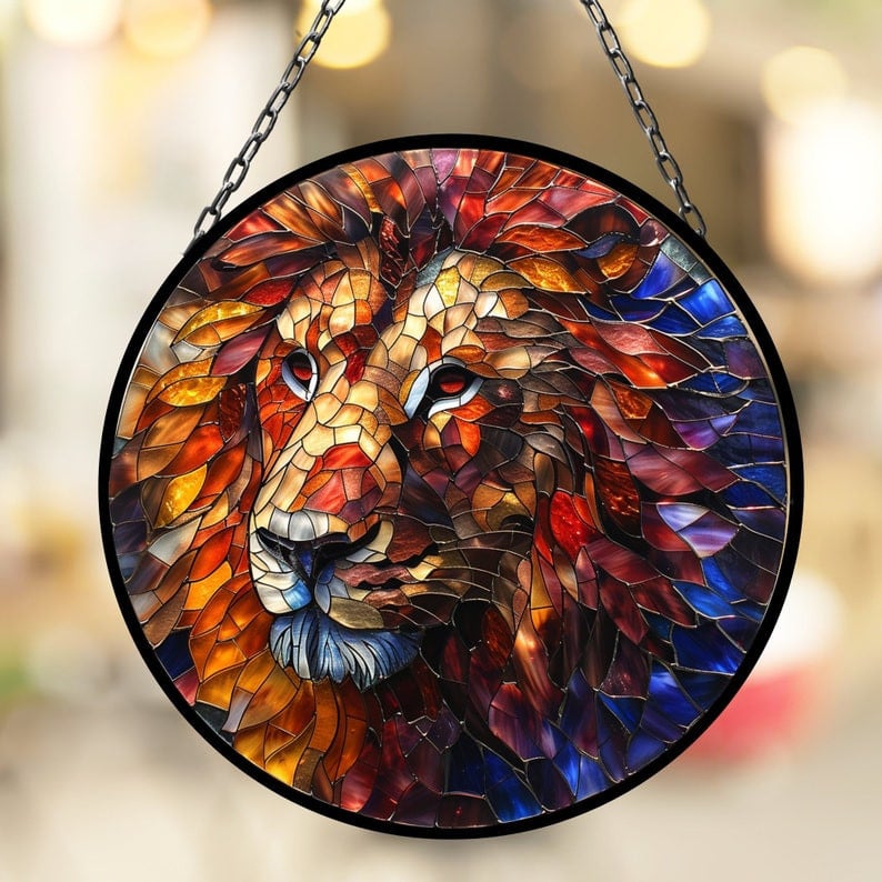 Lion Suncatcher for Window Decor Gift for Mothers Day Birthday Gift for Her Mom Mother Grandmother Daughter Son
