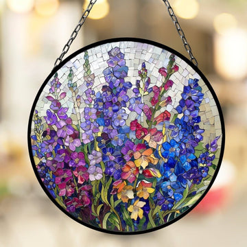 Larkspur July Lovely Birth Month Suncatcher for Mothers Day Birthday Gift for Her Mom Wife Mother Grandmother