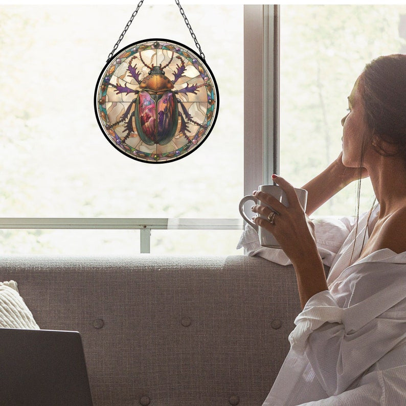 Weevil Art Nouvea Suncatcher for Window Decor Gift for Mothers Day Birthday Gift for Her Mom Mother Grandmother Daughter Son