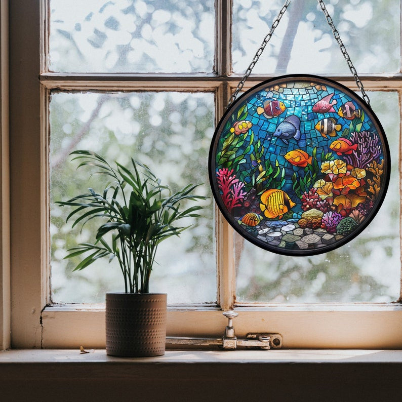 Coral Reef Suncatcher for Window Decor Gift for Mothers Day Birthday Gift for Her Mom Mother Grandmother Daughter Son