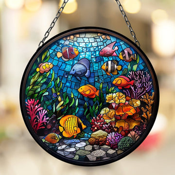Coral Reef Suncatcher for Window Decor Gift for Mothers Day Birthday Gift for Her Mom Mother Grandmother Daughter Son