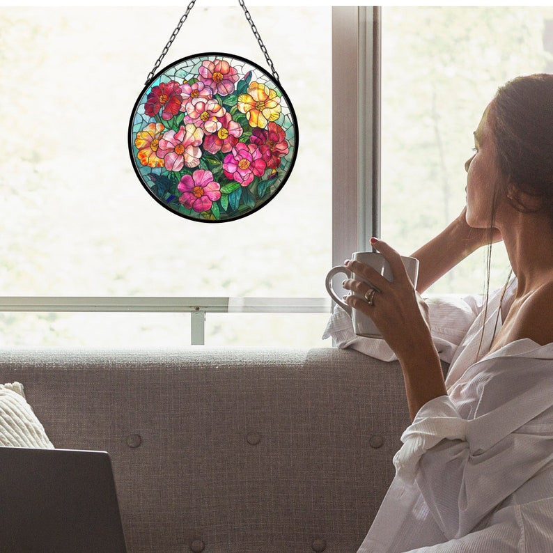Primrose February Artful Birth Month Suncatcher for Mothers Day Birthday Gift for Her Mom Wife Mother Grandmother