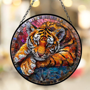 Tiger Suncatcher Window Decor Artful Gift for Mothers Day Birthday Gift for Her Mom Daughter Son Christmas
