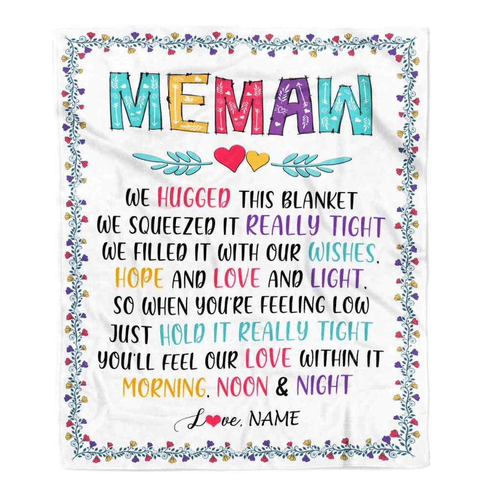Personalized Memaw Blanket From Grandkids We Hugged This Blanket Memaw Birthday Mothers Day Christmas Customized Fleece Blanket