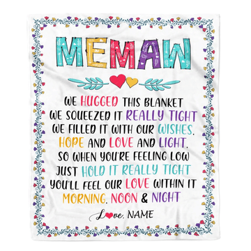 Personalized Memaw Blanket From Grandkids We Hugged This Blanket Memaw Birthday Mothers Day Christmas Customized Fleece Blanket