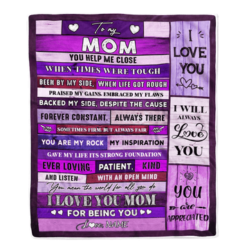 Personalized To My Mom Blanket From Daughter Son Wood You Help Me Close I Love You Mom Mothers Day Thanksgiving Christmas Customized Fleece Throw Blanket