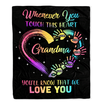 Personalized Grandma Blanket From Grandkids Granddaughter Grandson We Love You Grandparent Grandma Birthday Mothers Day Christmas Customized Bed Fleece Blanket